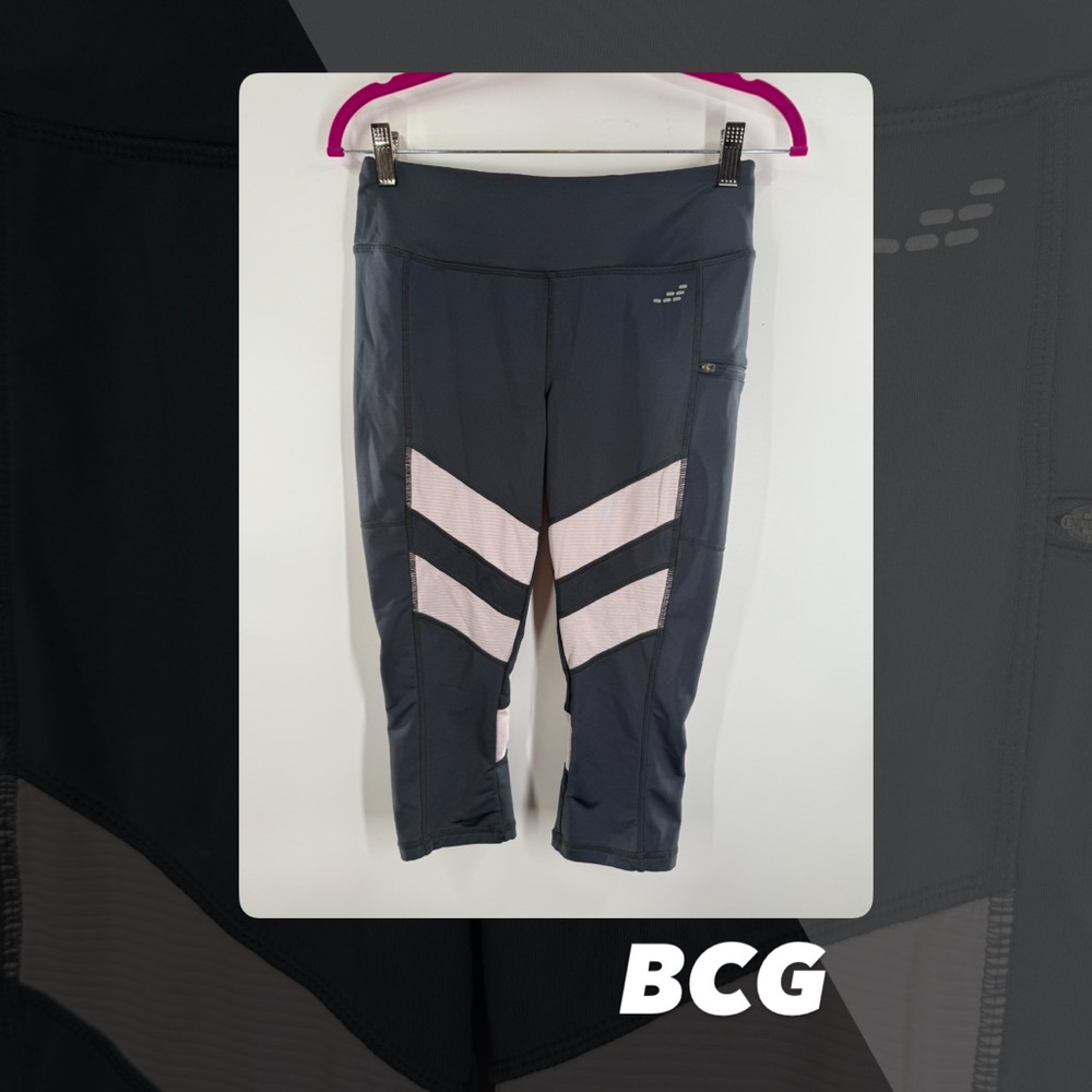 EUC BCG Striped Running Cropped Leggings